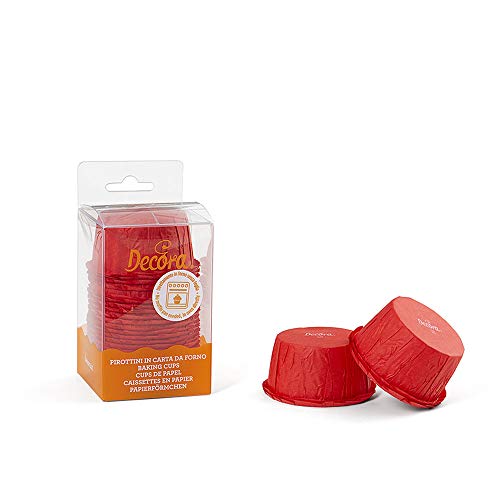 Decora 0339806 CF 25 PIROTTINI INCRESPATI 55 X 35 MM Rosso, Altro