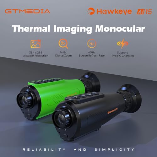 Monoculaire thermique AI 384x288 avec vision nocturne IR nette - 2