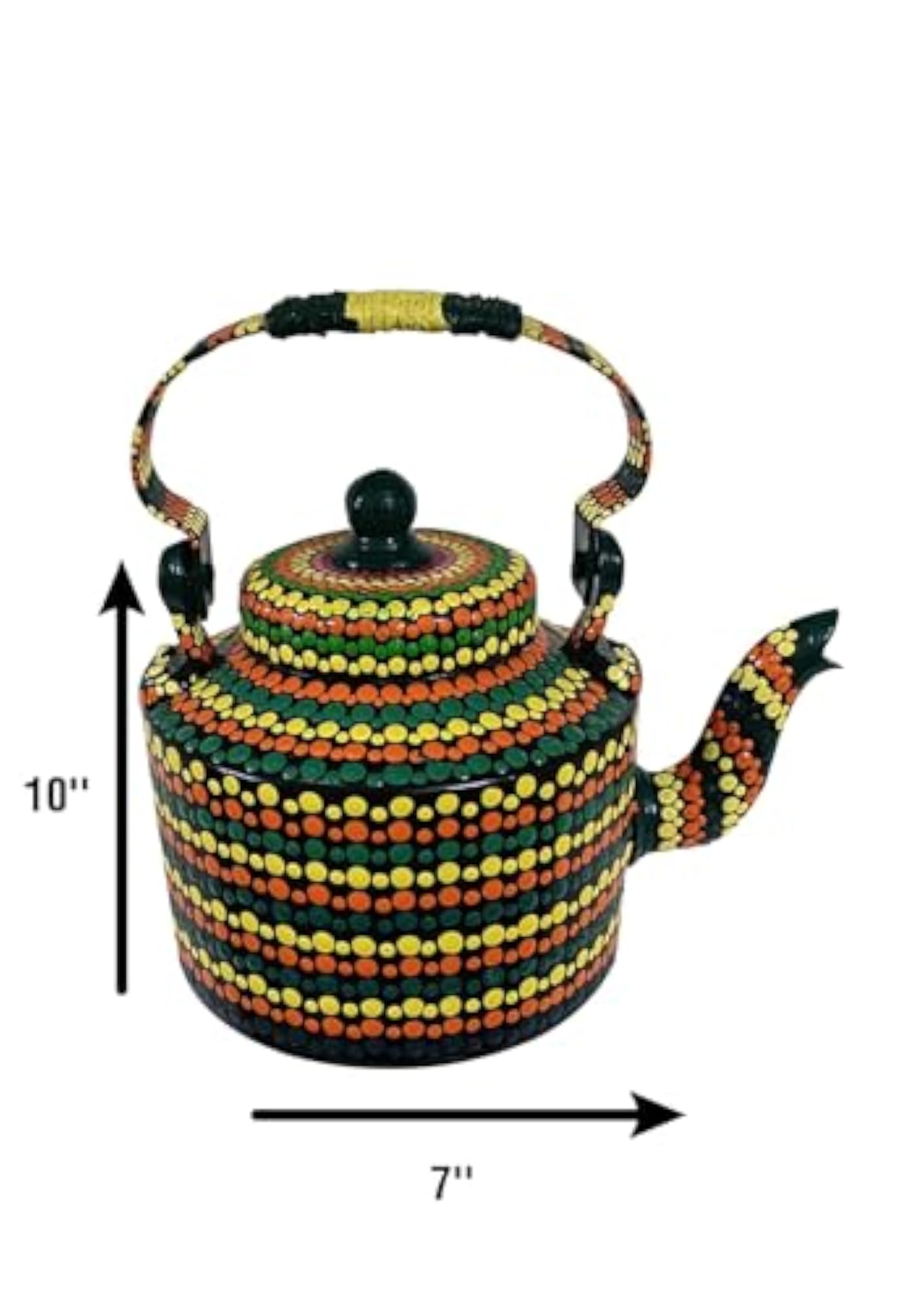 Handpainted Decorative Kettle for Home Decor, 2 Litres