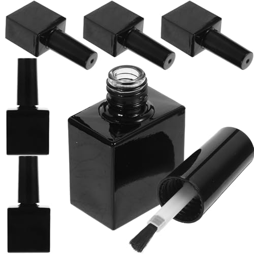 CIYODO 6 piezas Botellas de Vidrio Pequeñas para Esmalte de Gel con Pincel Integrados Frascos Vacíos Compactos y Herméticos para Uñas para Viaje y Almacenamiento Seguro