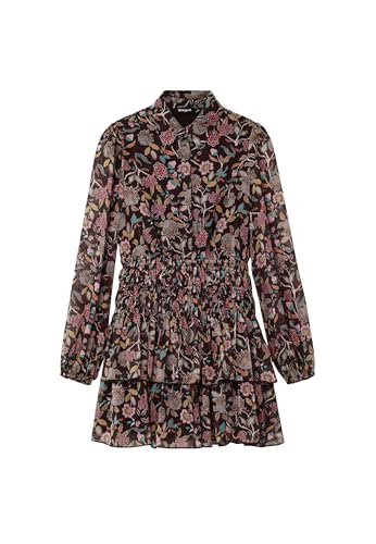 Desigual Femme Tissée À Manches Longues pour Robe, Noir, XL EU