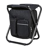 Treimboover Angelstuhl Anglerstuhl Faltstuhl Faltbare Camping Fischen-Stuhl Hocker Rucksack Tragbarer Kühler gefütterte Picknick-Beutel Wandern Sitztisch Taschen Fishing Tackle-Typ A-Tarnung