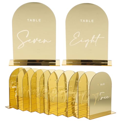 Marque-places en acrylique doré réutilisables pour organiser vos banquets