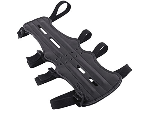 Santu Cowhide Archery Arm Guard,Contain Four Adjustable Straps,Black