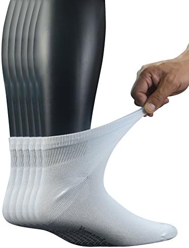 Yomandamor Men's Diabetic Ankle Socks with Seamless Toe and Non-Binding Top,6 Pairs L Size(10-13)