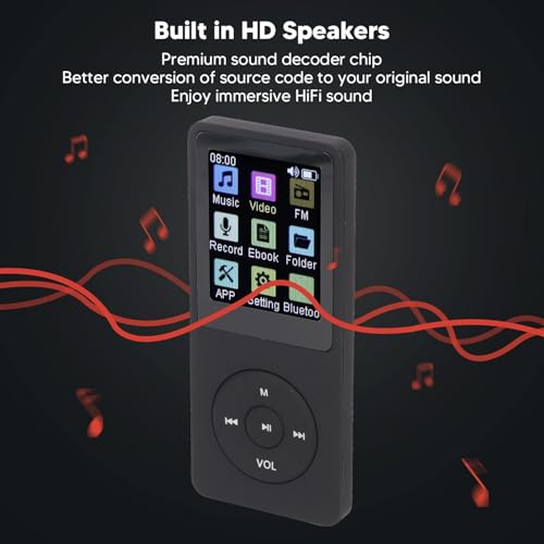 Image of Drumstone (𝟏𝟓 𝐘𝐞𝐚𝐫𝐬 𝐰𝐚𝐫𝐫𝐚𝐧𝐭𝐲) Portable Digital Bluetooth MP3 Player | HiFi Audio Player with Speaker, Recorder, E-Book Reader, FM Radio, Alarm Clock