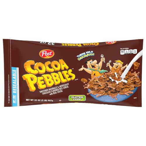 Cocoa PEBBLES Chocolate Breakfast Cereal, Gluten Free, 32 oz Bag