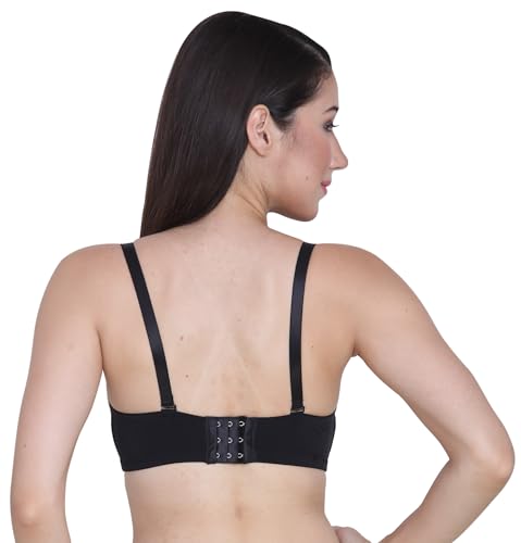 Image of GLAMORAS Women & Girls Demi Cup Bra | Nylon Spandex, Padded, Underwired Bra | Adjustable Detachable Straps, Low Coverage Demi Bra