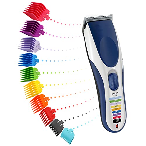 Professional Hair Clipper Guide Combs,Hair Clipper Cutting Guides/Combs #3170-400 -From 1/8Inch To 1Inch Compliable With Most Whal Clippers (10 Color Rainbow) #TOP2