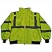 Petra Roc LBJ-C3-XL Waterproof Safety Bomber Jacket High-Vis Lime ANSI Class 3, with Removable Fleece Liner & Roll Away Hood, XL