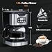 Programmable Coffee Maker 12 Cup Brew & Drip coffee machine, Fully Automatic, 1-4 Cup Setting, Stainless Steel,Keep- Warm Function, Household, Home and Office,Black