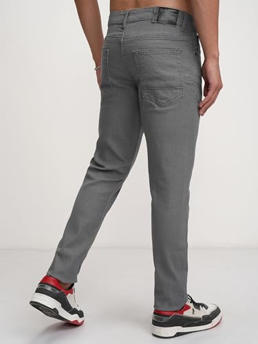 Image of Highlander Mens Tapered Fit Denim Jeans for Man| Regular Length|Mid-Rise|Stretchable Fabric for Comfort fit| Jeans for Man | Men Jeans