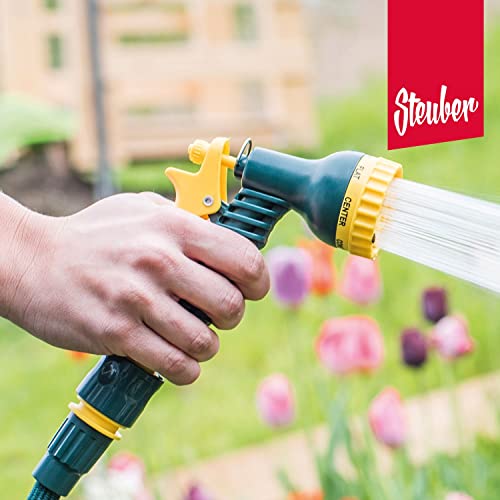 ergonomischer schwarzer Soft-Touch-Griff und 7 Spray-Modi inklusive Jetstrahl für präzises Gießen (112 Zeichen).