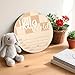 Baby Announcement Sign, 6.5in Wooden Newborn Announcement Board Hello World Baby Birth Stats Sign Welcome Boy Girl Birth and Shower Decor for Nursery (Style 1)