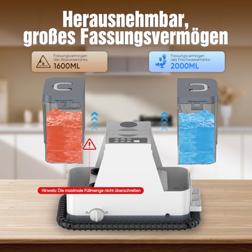 Polsterreiniger Gerät Nasssauger Waschsauger mit Dampf, 2500W Polsterreinige Teppichreiniger Wischsauger Tiefenreinigung von Flecken, Nasssauger für Teppiche, Polster, Sofa, Auto, Haustiere & Mehr