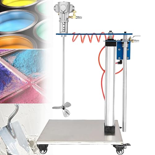 Pneumatic Paint Mixer 1/4Hp Automatic Lifting Air Agitator Pneumatic Paint Mixer Paint Stirring Machine Ink Coating Mix Tool,