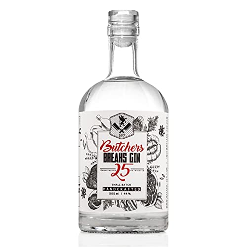 Breaks BUTCHERS Gin 25 I Premium Gin mit 25 verschiedenen Botanicals I Geschmack: Kräftig mit...