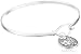 Sterling Silver Catch Bangle Bracelet "If Sisters Were Flowers I'd Choose You" with Flower Charm Drop