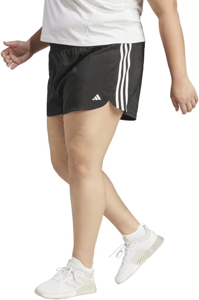 adidas Womens Pacer Training 3-Stripes Woven High-Rise Shorts - Image 3