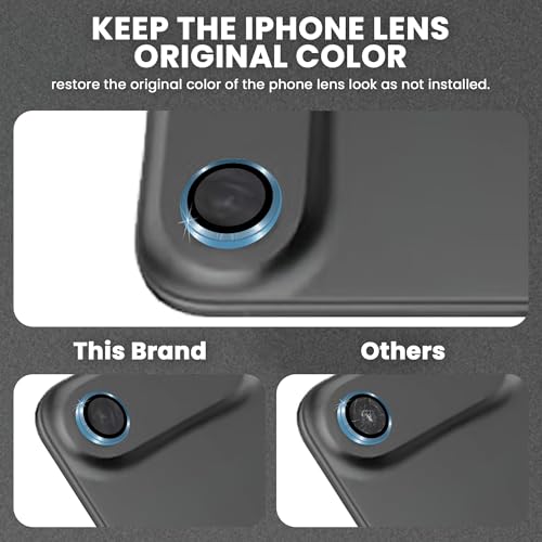 Image of ArmourPro Premium Camera Lens Protector Tempered Glass Compatible For iPhone Air Tough HD Individual Aluminum Alloy Rings 9H Camera Cover, Scratch-Resistant,Camera Lens Protection| Blue
