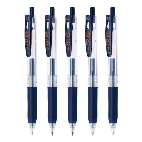 Bolígrafo gel Zebra Sarasa Clip 0.3mm, azul negro, set x5