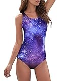 Womens One Piece Swimsuit Modest Swimsuits for Women Swimwear Slimming Sports Bathing Suit Starry Sky Small (fits like US 2-4)