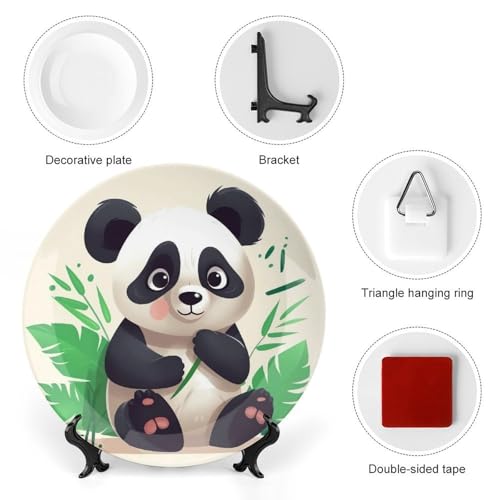 Plato decorativo de porcelana Bone China Panda Star 7 in miniatura 3