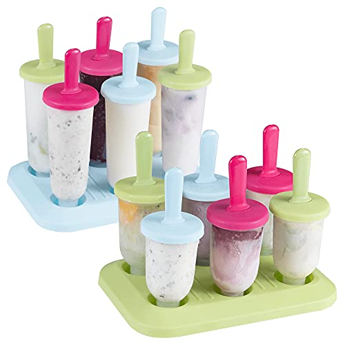 Molde para paletas de hielo, 2 unidades reutilizables para helado, 6 cavidades cada una, 2 tamaños