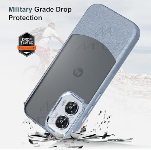 Image of MINTZZ Moto Edge 50 Fusion Back Cover, Leather Design, Protective Cover with Camera Lens Protection, Premium Grip & Slim Fit Durable, Edge 50 Fusion Case (Gray, Moto Edge 50 Fusion)
