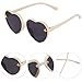 obmwang 3 Pieces Kids Heart Shaped Sunglasses Stylish Cute Bee Sunglasses for Toddler Girls Age 3-10 Outdoor Beach Eyewear, UV400 Protection