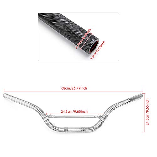 Guidon moto 22mm noir haute résistance pour guidage précis