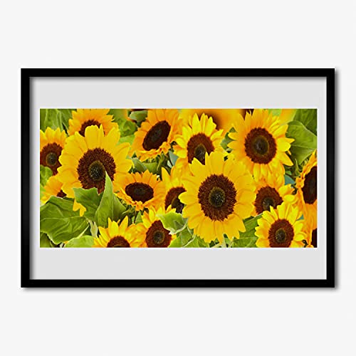 Cadre image photo tournesols Tulup 70x50 cm avec finitions premium pour chambre