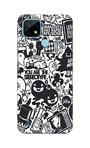 Image of Printed Hard Back Cover Case for Realme C21 Back Cover (Mixed Cartoon) -1302