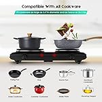 CUKOR Electric Hot Plate, Double Cast Iron 2 Burner, 1800W Countertop Burner, Dual Electric Stove Burners, Portabel Electric Cooktop, Portabel Double Burner for Cooking - Image 2