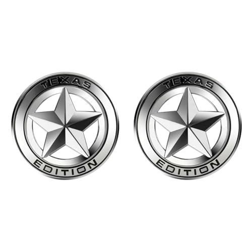 2 emblemas Texas Edition para puerta trasera: placa de coche y camioneta en cromo negro 3D
