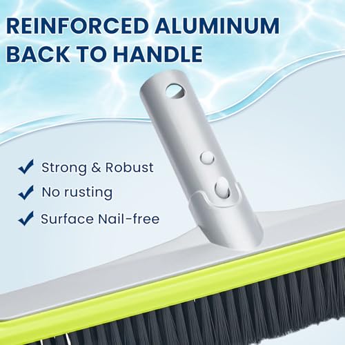 Sepetrel 17.5" Pool Brush Head for Cleaning Walls,Heavy Duty Inground/Above Ground Swimming Pool Scrub Brushes with Premium Strong Bristle & Reinforced Aluminium Back by Sepetrel - Image 5