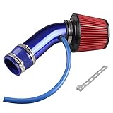 Sporacingrts Cold Air Intake Pipe, 76mm 3 Inch Universal PerCompatible withmance Car Cold Air Intake Turbo Filter Aluminum Automotive Air Filter Induction Flow Hose Pipe Kit (Blue)