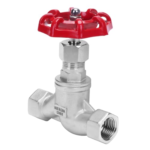 GOVALVE Shut Off Globe Valve - 1/2" NPT Female Thread Stainless Steel 304 Heavy Duty S Type Rotary Sluice Stop Valve