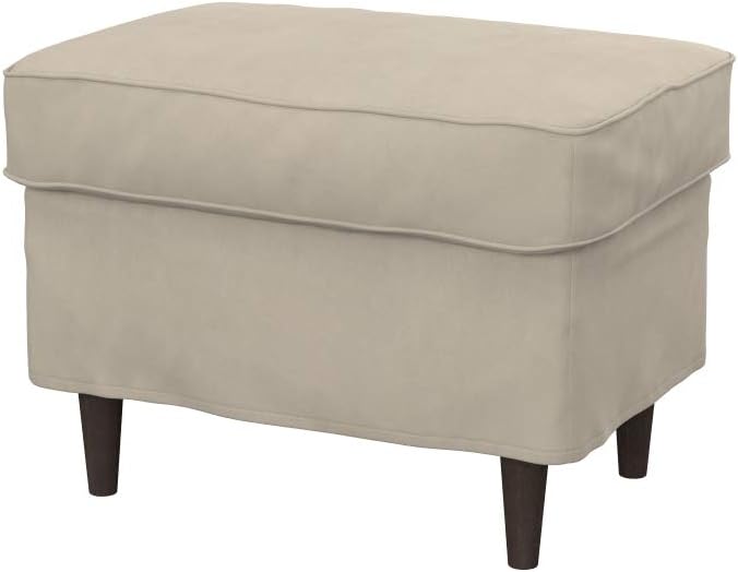 Soferia Replacement Compatible Cover for Strandmon Footstool, Fabric Majestic Velvet Beige