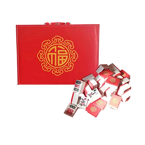 XIAOXIN Juego de Mahjong,para el hogar o Viaje Ligero portátil Juego Familiar Fiesta Amigos reunión Juego Mahjong para Cover