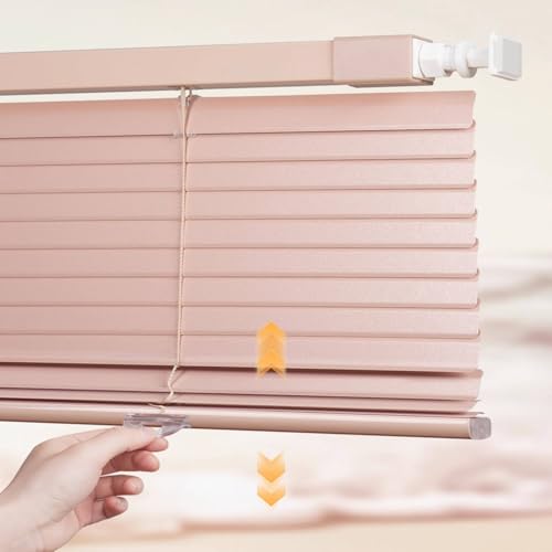 50x100cm 80x130cm 120x140cm Persianas Venecianas De Aluminio Sin Taladrar, Estor Veneciano Horizontales Oscurecedoras, Cortinas De Privacidad para Salón, Cocina, Oficina, Lavadero(Peach)