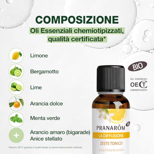 Miniatura 3 de PRANAROM Aceite Esencial Cítrico Tonificante BIO Difusión 30 ml – Energía