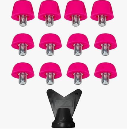 12 pezzi di tacchetti per scarpe da calcio, tacchetti di ricambio per Nike con chiave inglese, compatibili con la maggior parte delle scarpe da calcio sul mercato, 2 misure 7 mm 10 mm (rosa)