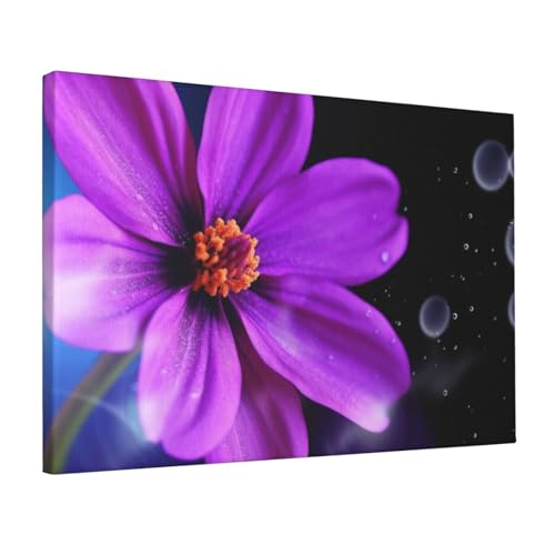Toile murale fleur violette YoupO 30x45 cm décoration moderne