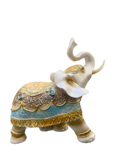 Image of AUGEN Polyresin Elephant Idol Statue Showpiece for Home Decor Decoration and Gifting (1 Piece,7145C1)-B