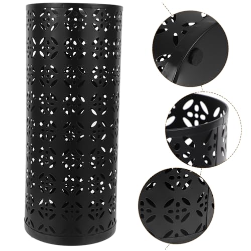 Porte-parapluies noir Toyvian seau ajouré rangement fleurs séchées