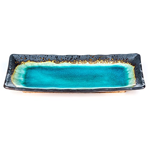 The Japanese Shop Turquoise Crackleglaze Oblong Plate