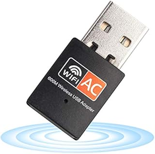 USB WiFi Adapter - Dual Band 2.4G/5G Mini Wi-fi ac Wireless Network Card Dongle with High Gain Antenna for Desktop Laptop PC Support Windows XP Vista/7/8/8.1/10 (USB WiFi 600Mbps)