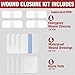 Emergency Wound Closure Strips - HSA/FSA Eligible - Dotodo 4PCS Laceration Closure Kit - Sutures Butterfly Bandaids | Stretchable & Shrinks Back to Close The Cut