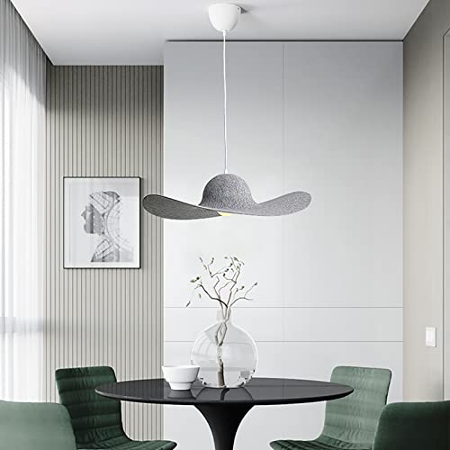 Moderno Lámpara Colgante Para La Isla De La Cocina En Parama De Sombrero,Vintage 1 Luz Sujeción De Luz Colgante,Granja Techo Luz Colgante Para Dormitorio Salón Decoración Del Arte-Gris 60x18cm(24x7inc Cover